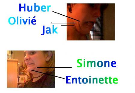 Huber,Olivié,Jak,Simone et Entoinette